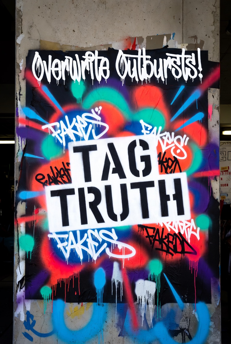 Overwrite Outbursts: Tag Truth Campaign Poster",