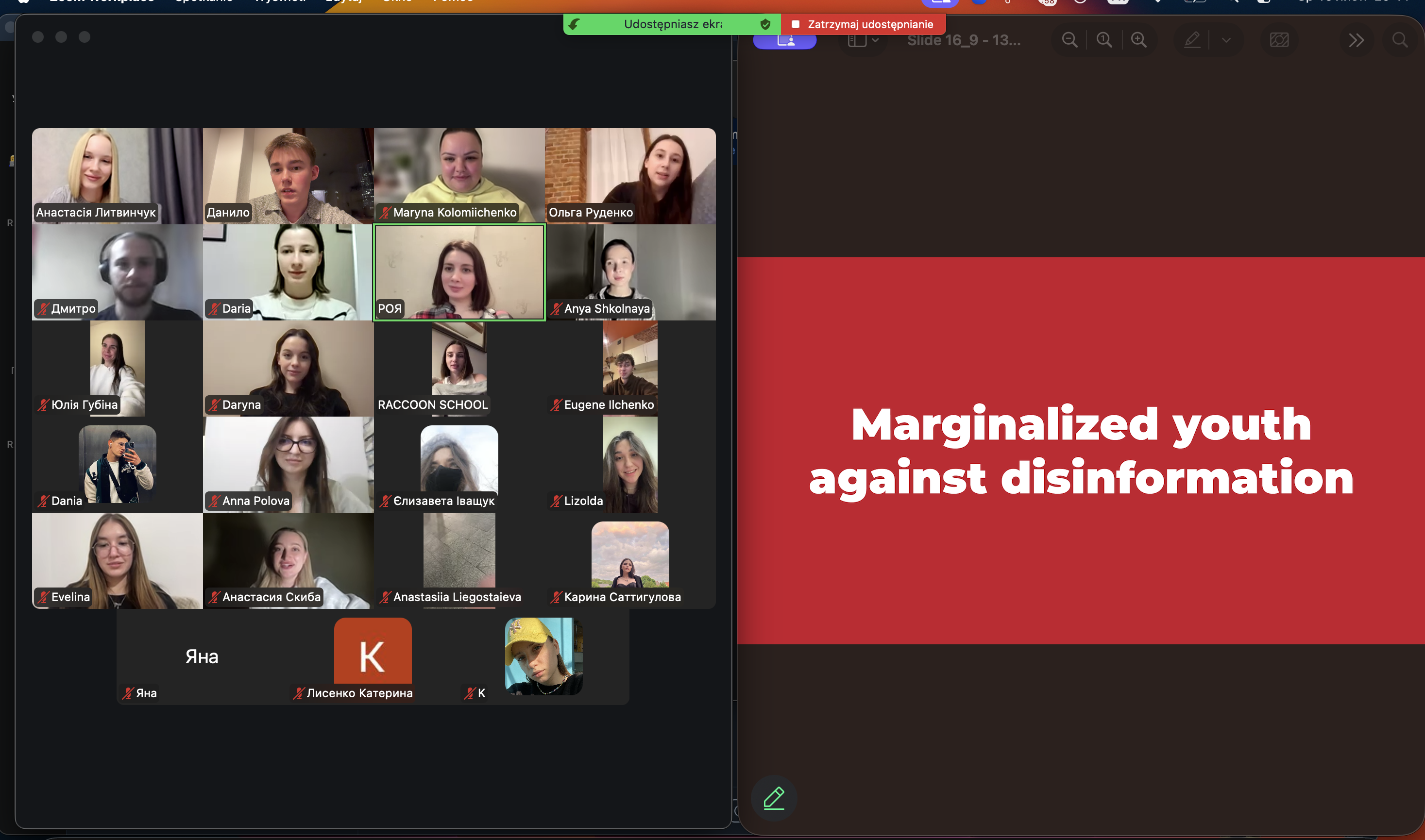 Workshop in Online format